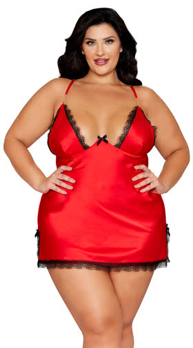 Plus Size Satin Charmeuse Chemise