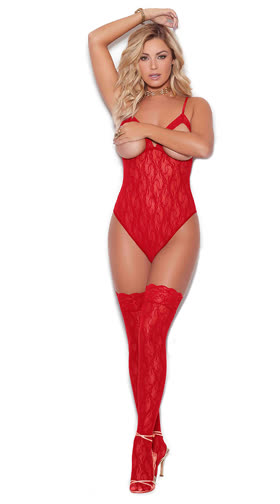 Cupless Lace Teddy Bodystocking