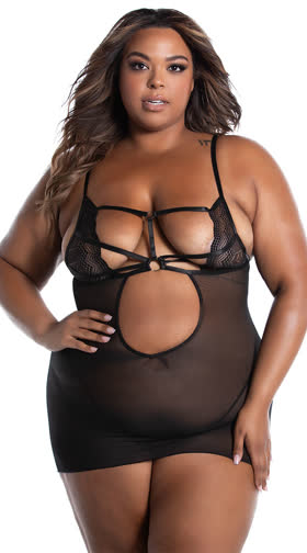 Plus Size Trapped in Lust Chemise Set