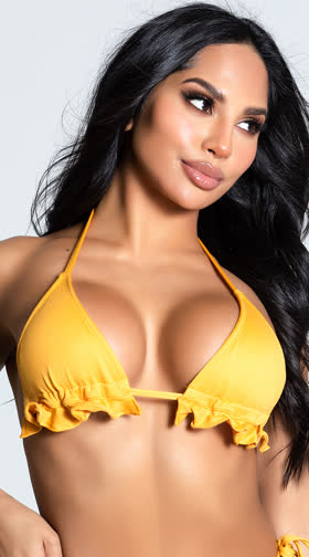 Riptide Ruffle Triangle Bikini Top