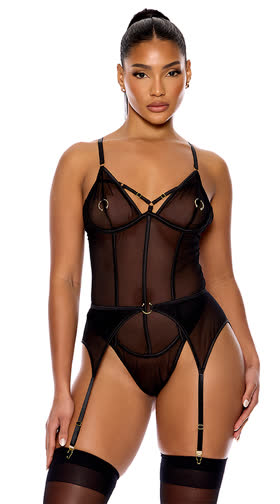 Piercing Desire Mesh Teddy Set