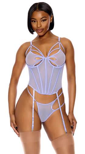 Feeling Butterflies Mesh Bustier Set