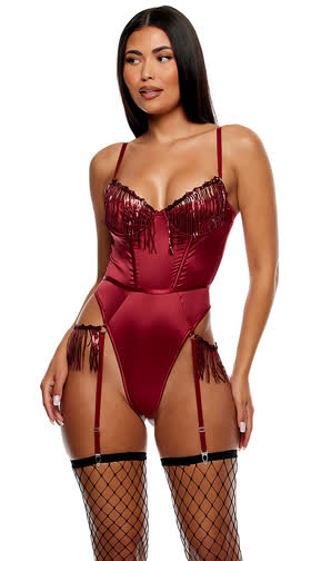 Peep Show Sequin Fringe Teddy