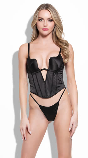 Brigeta Push-Up Satin Bustier Set