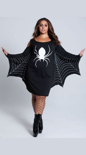 Plus Size Jersey Spider Web Dress Costume