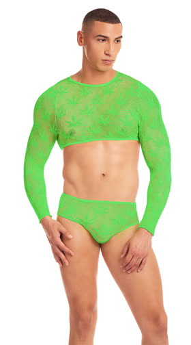 Men's Neon Blaze Crop Top Set