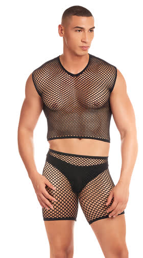 Men's Net-Bula Crop Top Set