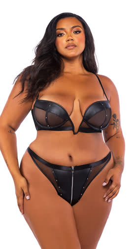 Queen Lust & Leather Bra Short Set