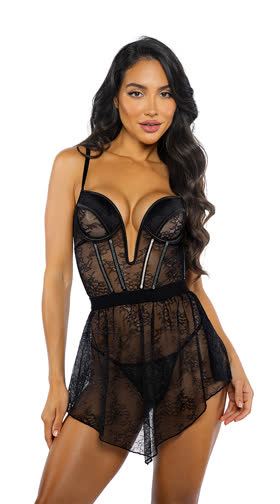 Belle Noir Babydoll Set