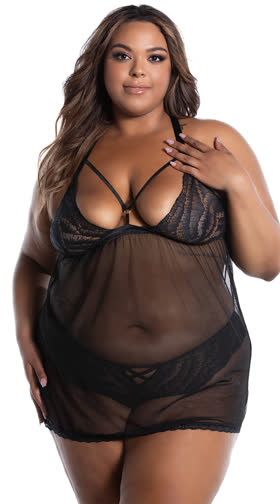 Plus Size Excuse Me Babydoll Set