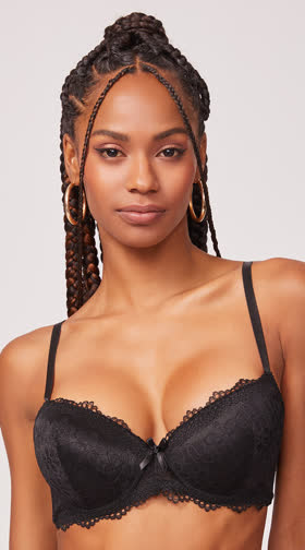 Double Up Daisy Black Demi Bra