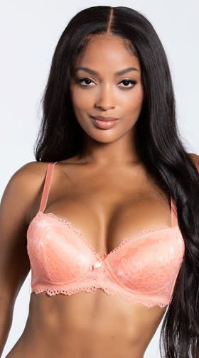 Double Up Daisy Orange Demi Bra