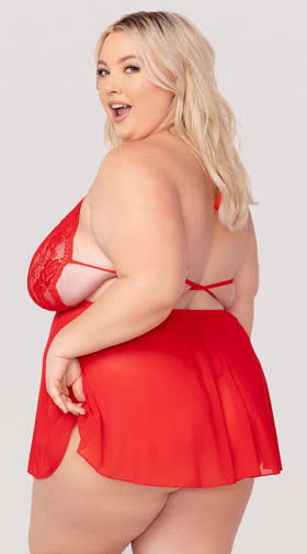 Plus Size Dangerous Flirt Babydoll Set