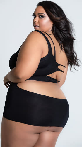 Plus Size Cut Feeling Mini Dress