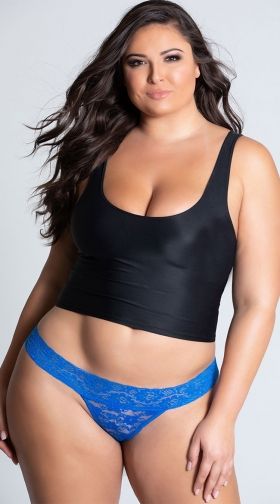 Plus Size Soft Lace Thong
